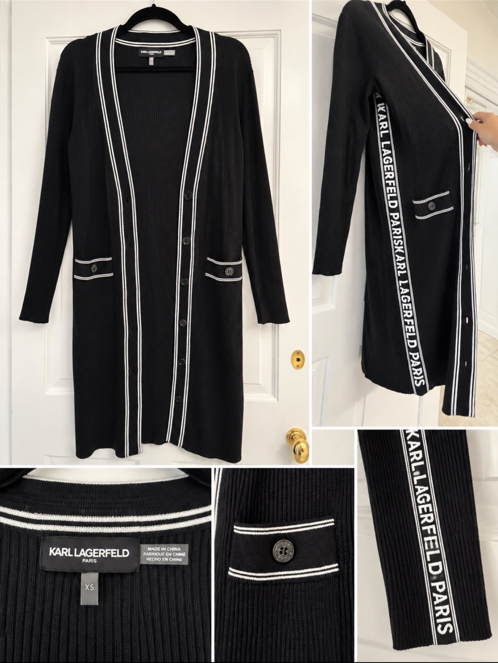 Karl Lagerfeld Long Ribbed Cardigan Duster